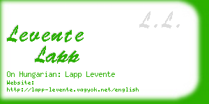 levente lapp business card
